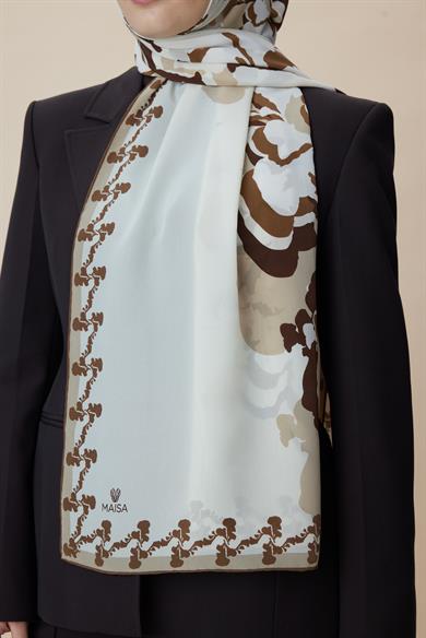 SEDA KREP İPEK ŞAL 70*190 CM - KUM