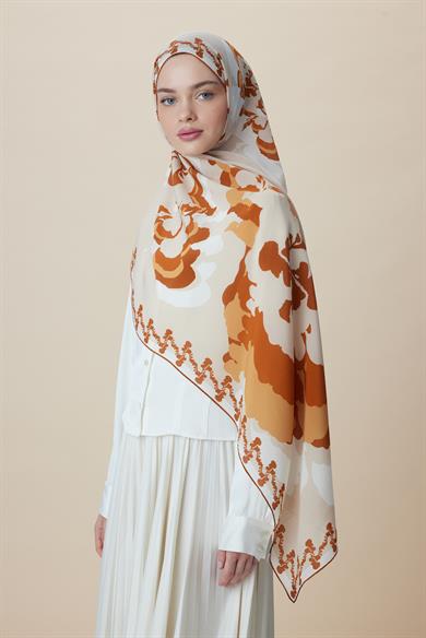 SEDA KREP İPEK ŞAL 70*190 CM - TURUNCU