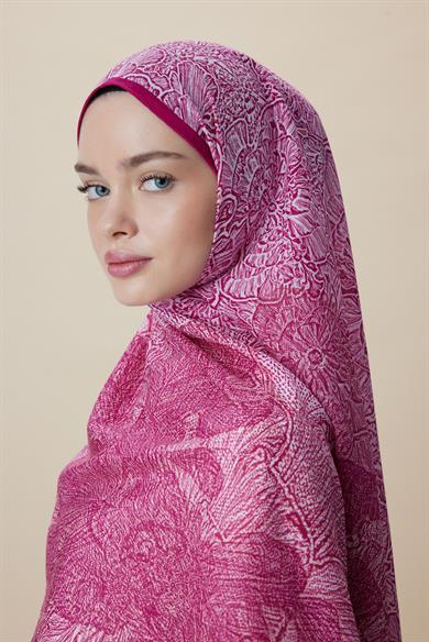 SEDEF FLOŞ VİSKON ŞAL 70*190 CM - FUŞYA