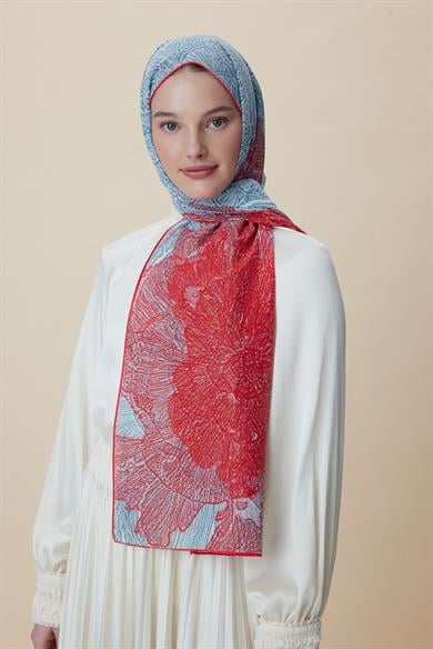 SEDEF FLOŞ VİSKON ŞAL 70*190 CM - MERCAN