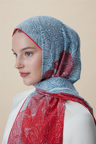 SEDEF FLOŞ VİSKON ŞAL 70*190 CM - MERCAN