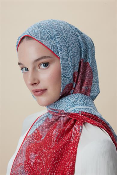 SEDEF FLOŞ VİSKON ŞAL 70*190 CM - MERCAN