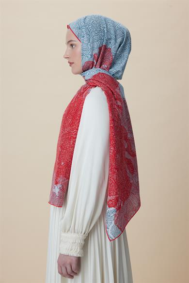 SEDEF FLOŞ VİSKON ŞAL 70*190 CM - MERCAN