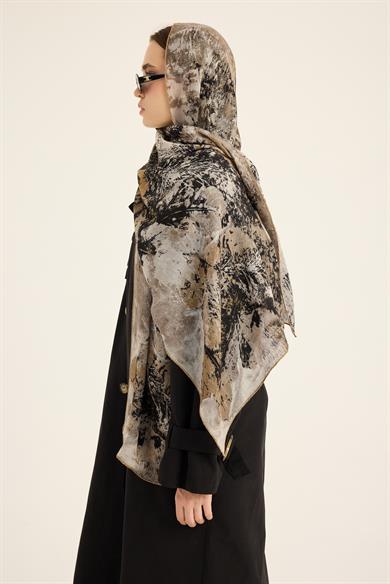 ŞEHVAR YÜN İPEK KAŞMİR ŞAL 70*200 CM - BEJ