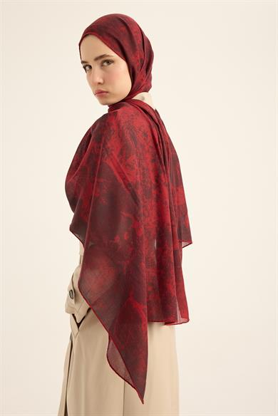 ŞEHVAR YÜN İPEK KAŞMİR ŞAL 70*200 CM - BORDO