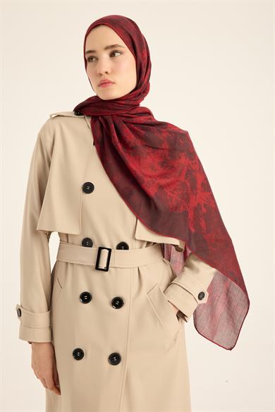 ŞEHVAR YÜN İPEK KAŞMİR ŞAL 70*200 CM - BORDO