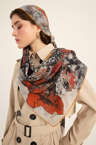 ŞEHVAR YÜN İPEK KAŞMİR ŞAL 70*200 CM - GRİ