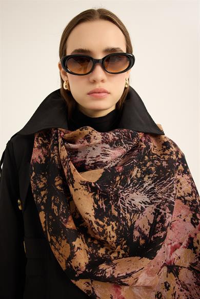 ŞEHVAR YÜN İPEK KAŞMİR ŞAL 70*200 CM - GÜL KURUSU