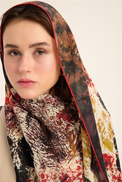 ŞEHVAR YÜN İPEK KAŞMİR ŞAL 70*200 CM - KIRMIZI