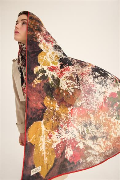 ŞEHVAR YÜN İPEK KAŞMİR ŞAL 70*200 CM - KIRMIZI