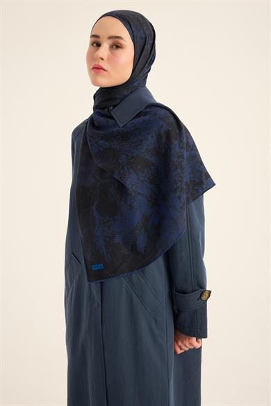 ŞEHVAR YÜN İPEK KAŞMİR ŞAL 70*200 CM - LACİVERT