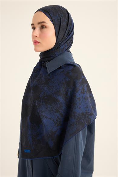 ŞEHVAR YÜN İPEK KAŞMİR ŞAL 70*200 CM - LACİVERT