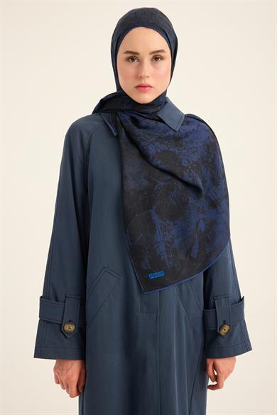 ŞEHVAR YÜN İPEK KAŞMİR ŞAL 70*200 CM - LACİVERT