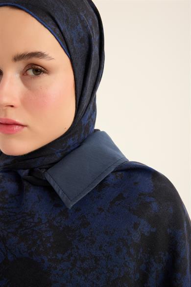 ŞEHVAR YÜN İPEK KAŞMİR ŞAL 70*200 CM - LACİVERT