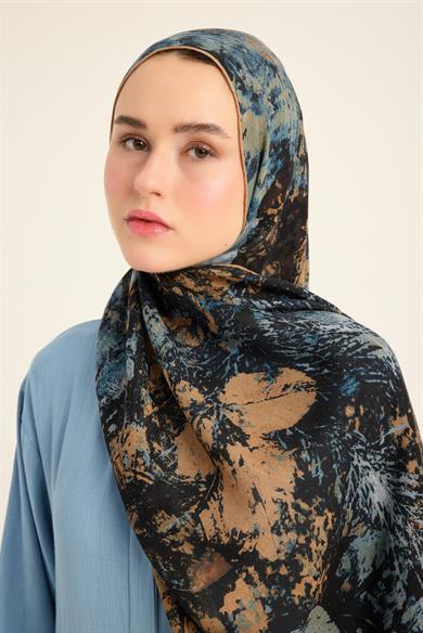 ŞEHVAR YÜN İPEK KAŞMİR ŞAL 70*200 CM - MAVİ