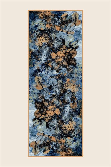 ŞEHVAR YÜN İPEK KAŞMİR ŞAL 70*200 CM - MAVİ