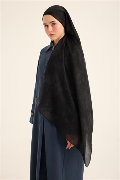 ŞEHVAR YÜN İPEK KAŞMİR ŞAL 70*200 CM - SİYAH