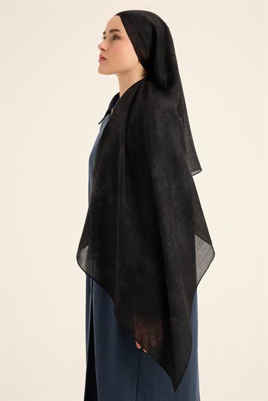 ŞEHVAR YÜN İPEK KAŞMİR ŞAL 70*200 CM - SİYAH