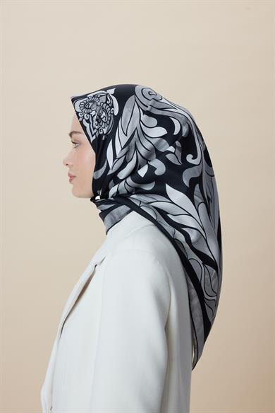 SERA TİVİL İPEK EŞARP 90*90 CM - SİYAH