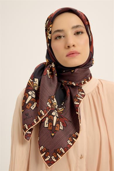 ŞİMAL MULBERRY İPEK EŞARP 90*90 CM - BORDO