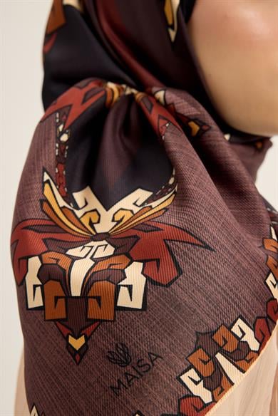 ŞİMAL MULBERRY İPEK EŞARP 90*90 CM - BORDO