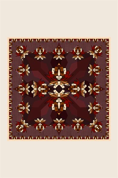 ŞİMAL MULBERRY İPEK EŞARP 90*90 CM - BORDO