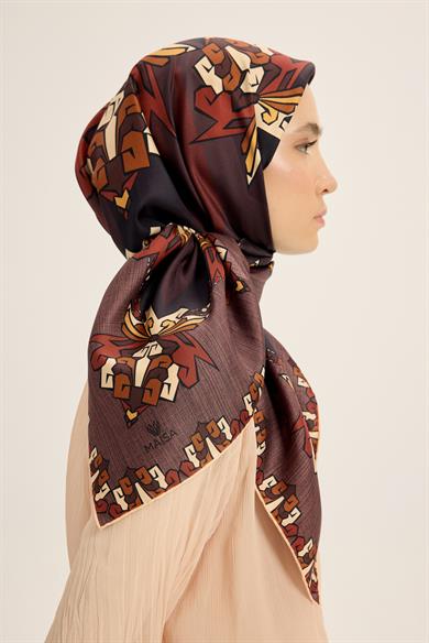 ŞİMAL MULBERRY İPEK EŞARP 90*90 CM - BORDO