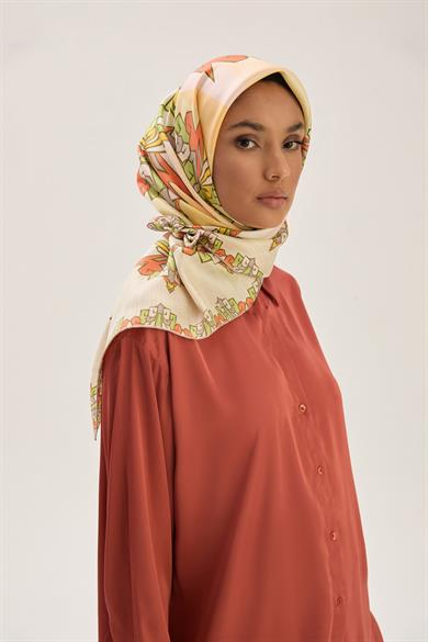 ŞİMAL MULBERRY İPEK EŞARP 90*90 CM - HAKİ