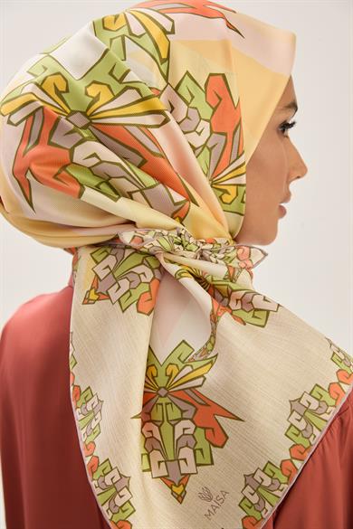 ŞİMAL MULBERRY İPEK EŞARP 90*90 CM - HAKİ