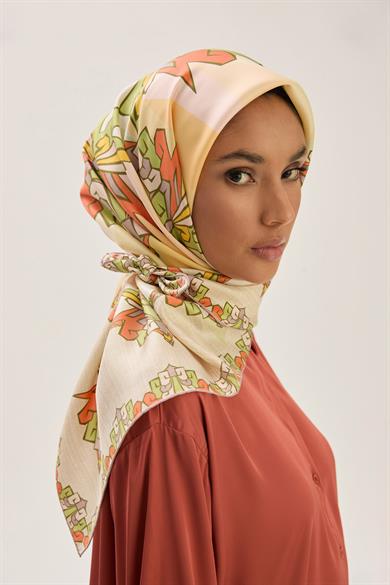 ŞİMAL MULBERRY İPEK EŞARP 90*90 CM - HAKİ