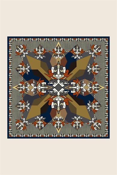 ŞİMAL MULBERRY İPEK EŞARP 90*90 CM - INDIGO