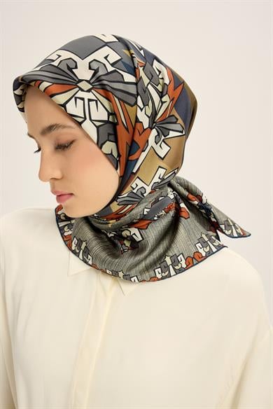 ŞİMAL MULBERRY İPEK EŞARP 90*90 CM - INDIGO