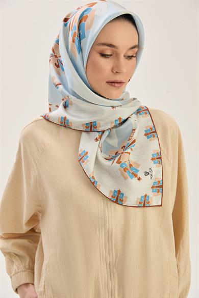 ŞİMAL MULBERRY İPEK EŞARP 90*90 CM - KAHVERENGİ