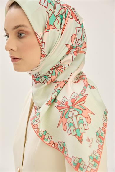 ŞİMAL MULBERRY İPEK EŞARP 90*90 CM - MİNT YEŞİL