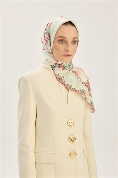 ŞİMAL MULBERRY İPEK EŞARP 90*90 CM - MİNT YEŞİL