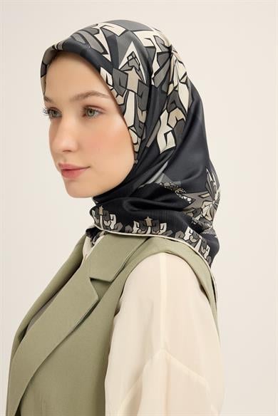 ŞİMAL MULBERRY İPEK EŞARP 90*90 CM - SİYAH