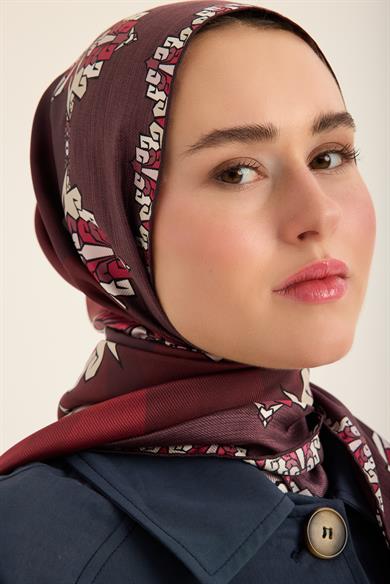 ŞİMAL MULBERRY İPEK ŞAL 70*190 CM - MÜRDÜM
