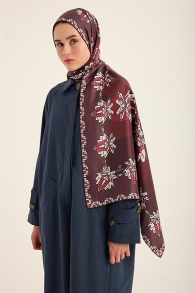 ŞİMAL MULBERRY İPEK ŞAL 70*190 CM - MÜRDÜM