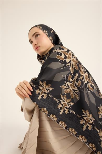 ŞİMAL MULBERRY İPEK ŞAL 70*190 CM - SİYAH