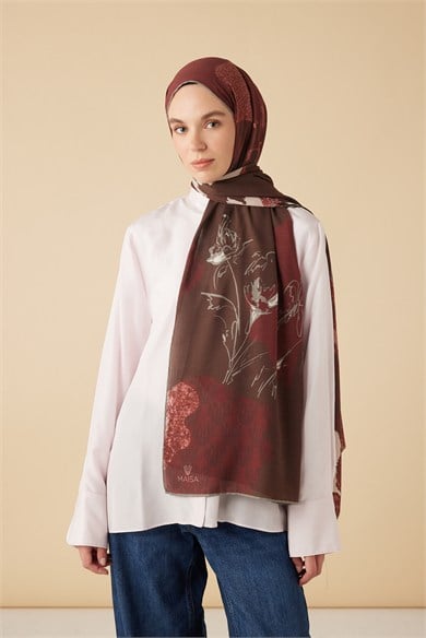 SİMAY YÜN MODAL ŞAL 70*200 CM - BORDO