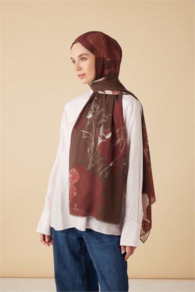 SİMAY YÜN MODAL ŞAL 70*200 CM - BORDO