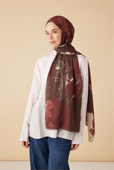 SİMAY YÜN MODAL ŞAL 70*200 CM - BORDO