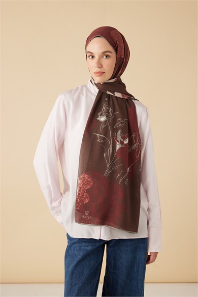 SİMAY YÜN MODAL ŞAL 70*200 CM - BORDO