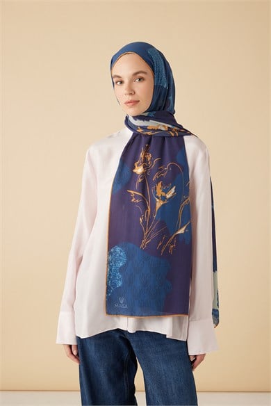 SİMAY YÜN MODAL ŞAL 70*200 CM - MAVİ