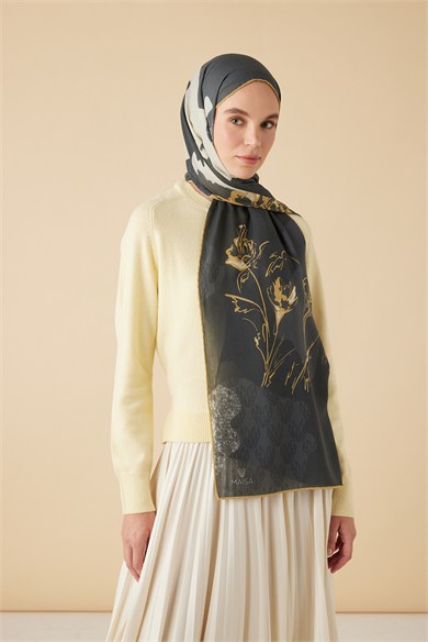 SİMAY YÜN MODAL ŞAL 70*200 CM - SİYAH