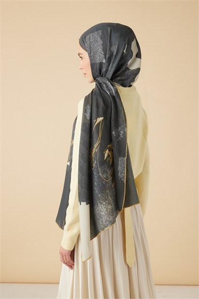 SİMAY YÜN MODAL ŞAL 70*200 CM - SİYAH