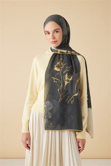 SİMAY YÜN MODAL ŞAL 70*200 CM - SİYAH