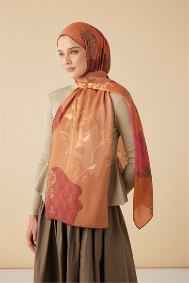 SİMAY YÜN MODAL ŞAL 70*200 CM - TURUNCU