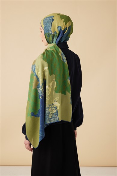SİMAY YÜN MODAL ŞAL 70*200 CM - YEŞİL