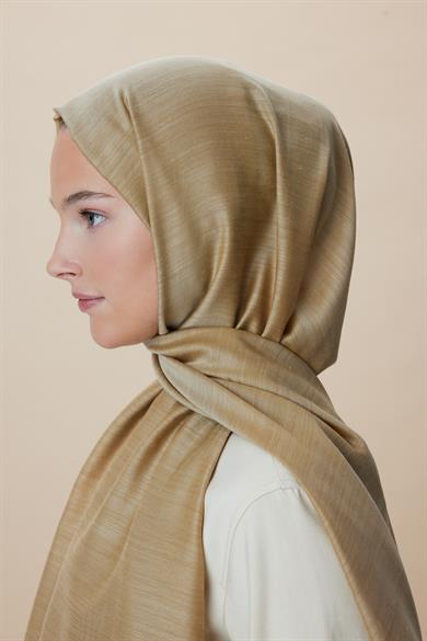 SIRMA YÜN İPEK JAKARLI ŞAL 70*200 CM - CAMEL